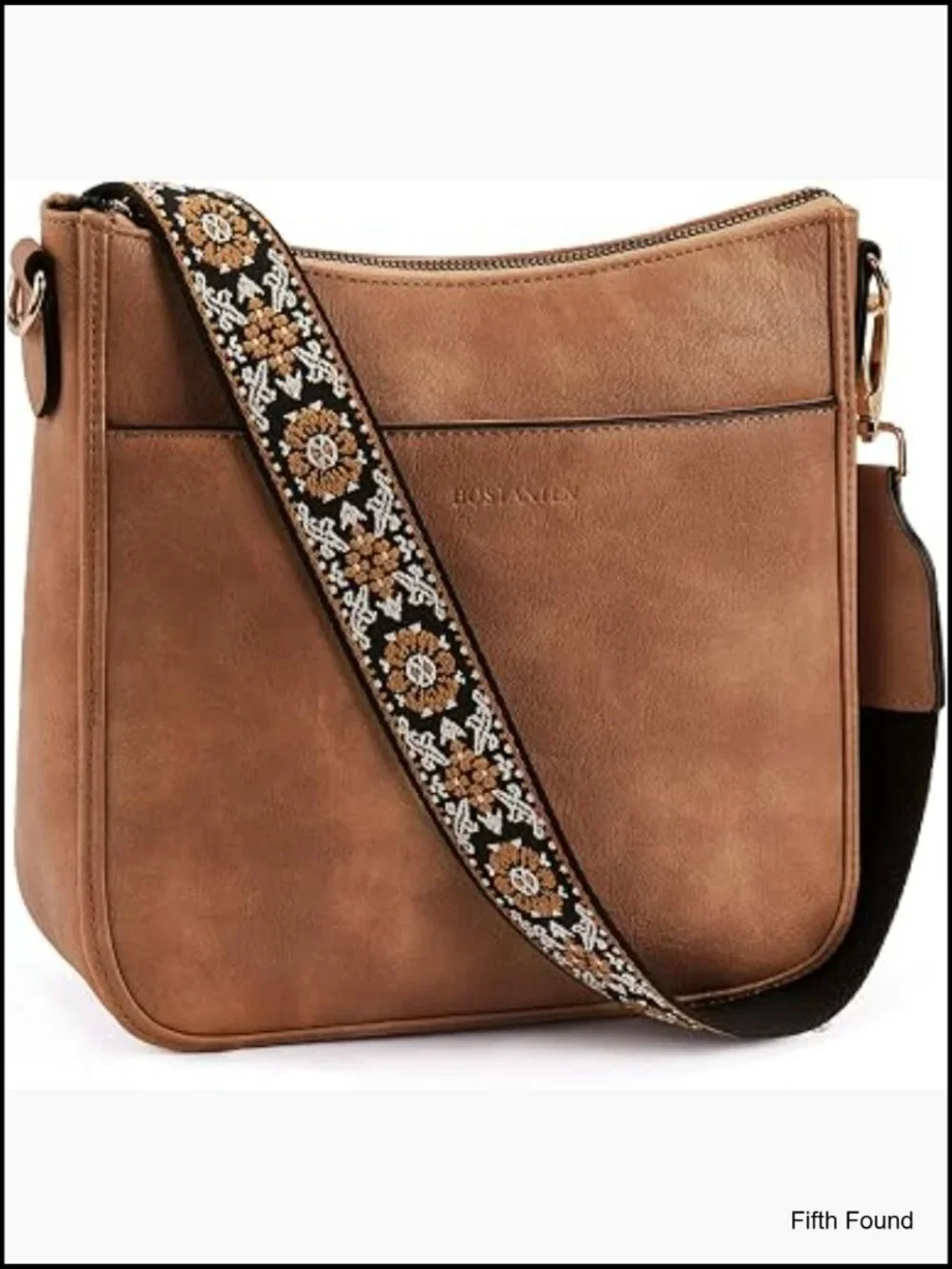 Vegan leather hobo crossbody bag adjustable wide shoulder strap